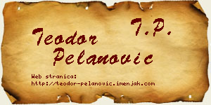Teodor Pelanović vizit kartica